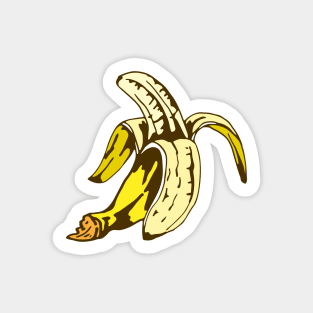 illustration of half peeled banana Sticker